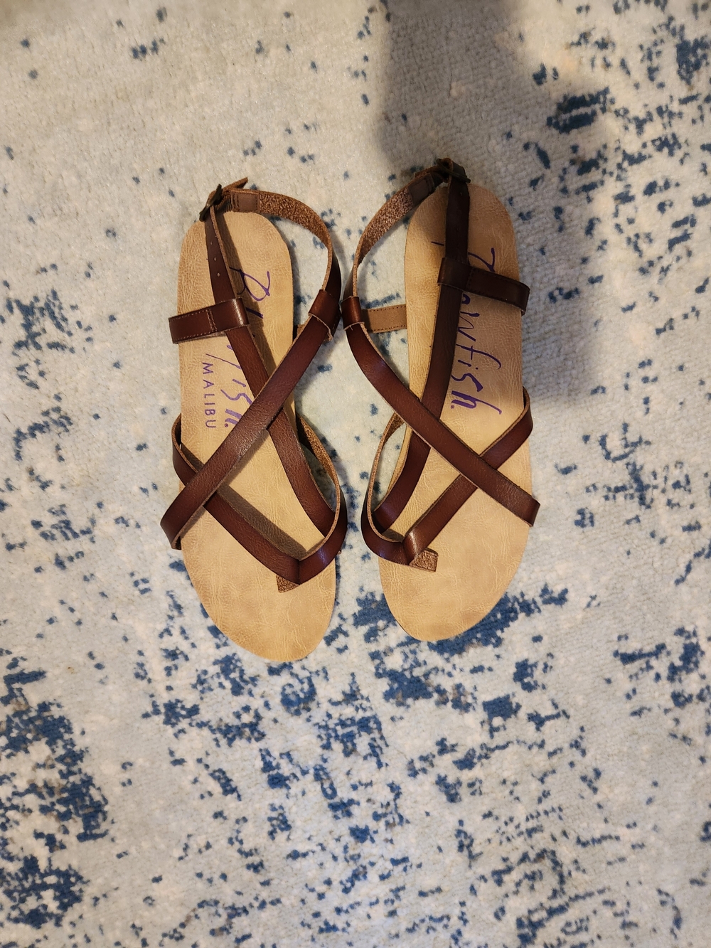Malibu Brown Crisscross Strap Women's Sandals